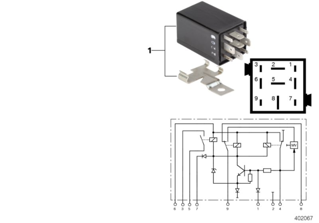 1999 BMW 540i Relay, Silent Alarm, Black Diagram