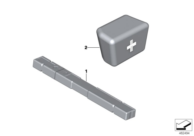 2017 BMW M760i xDrive Warning Triangle / First Aid Kit Diagram