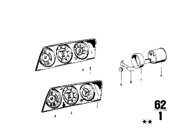 1969 BMW 1602 Instruments / Mounting Parts Diagram 1