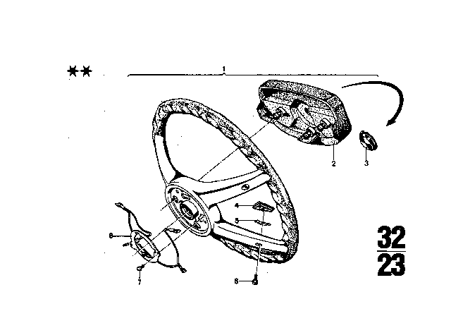 1973 BMW 3.0CS Steering Wheel Diagram 2