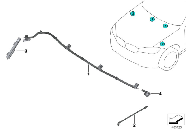 2016 BMW X5 Single Parts For Windshield Cleaning Diagram