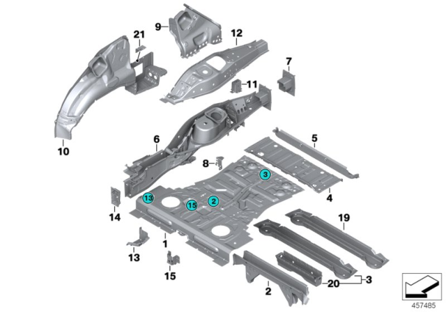 2011 BMW X6 C-Pillar Reinforcement, Left Diagram for 41217203419