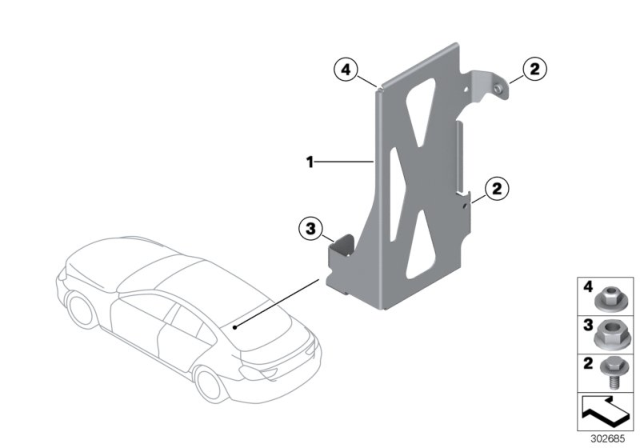 2014 BMW M6 Bracket, Control Unit Diagram