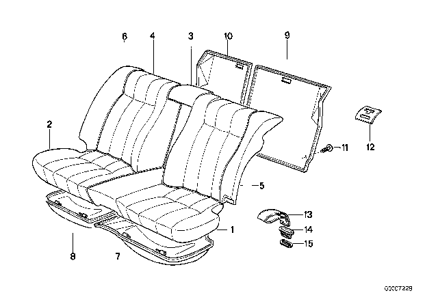 1993 BMW 535i Through-Loading Facility / Rear Seat Diagram