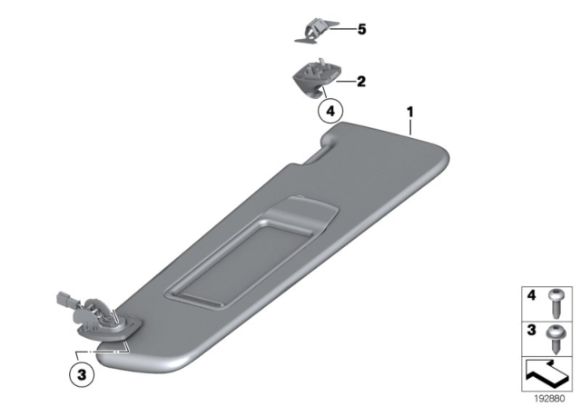 2011 BMW 550i GT Sun Visors Diagram