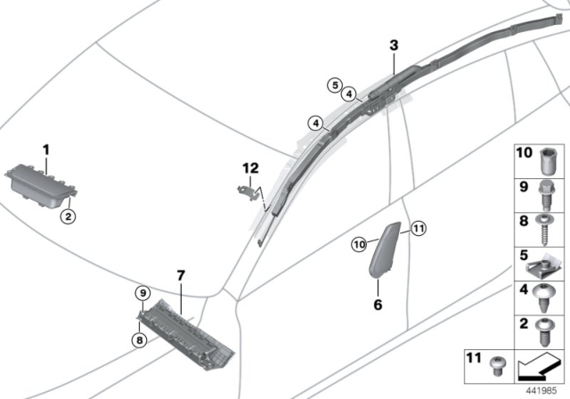 2015 BMW 640i Air Bag Diagram