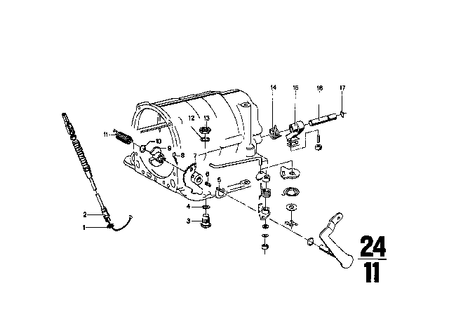 1975 BMW 2002 Gear Shift / Parking Lock (ZF 3HP12) Diagram 1