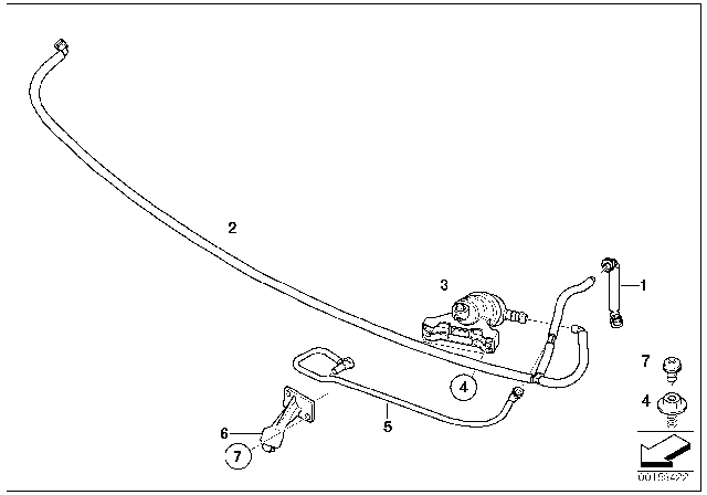 2005 BMW 760i Hose Lines, Headlight Washer System Diagram