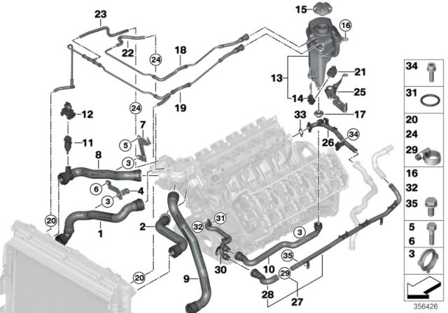 2008 BMW M5 Return Hose Diagram for 11537834054