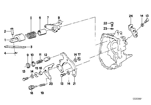 1987 BMW M6 Lever Diagram for 23311224141