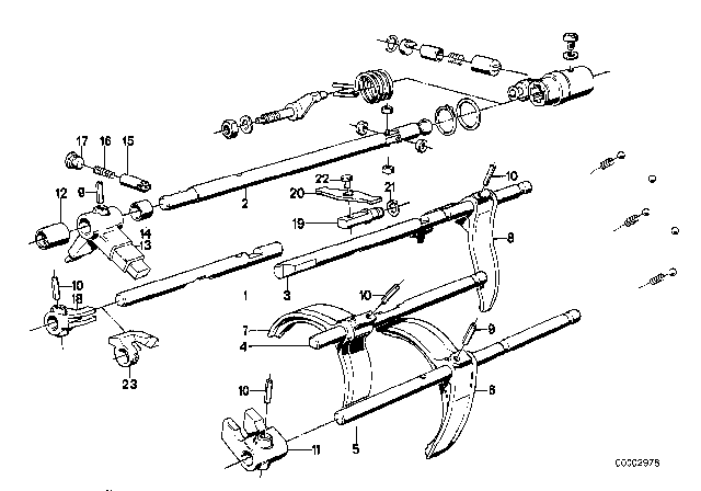 1990 BMW M3 Inner Gear Shifting Parts (Getrag 265/6) Diagram 1