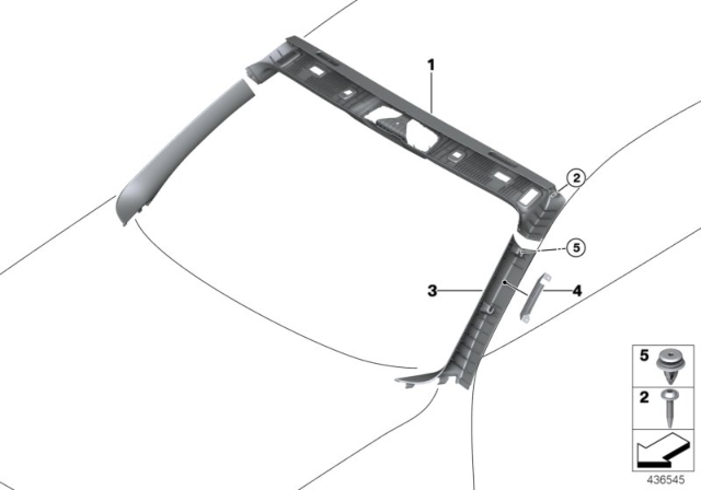 2018 BMW M240i xDrive Trim Panel / Interior Windscreen Panel Diagram