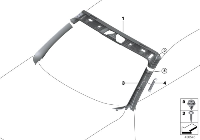 2016 BMW 228i Trim Panel / Interior Windscreen Panel Diagram