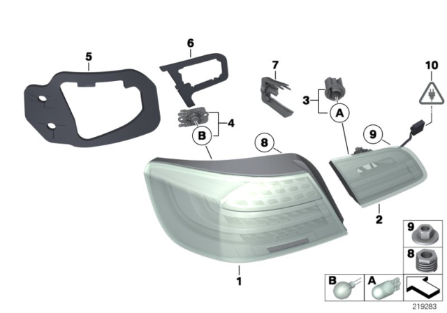 2011 BMW 328i Gasket, Rear Light, Trunk Lid, Right Diagram for 63217274616