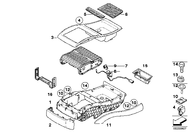 2009 BMW X6 Mount, Console Diagram for 51169124421