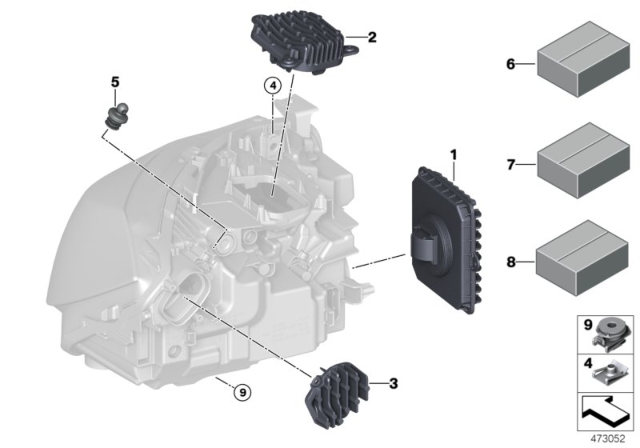 2019 BMW 330i GT xDrive LED MODULE, DAYTIME RUNNING Diagram for 63117493237