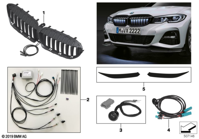 2020 BMW 330i xDrive DIFFUSER FOIL, MATTE BLACK Diagram for 63175A14872
