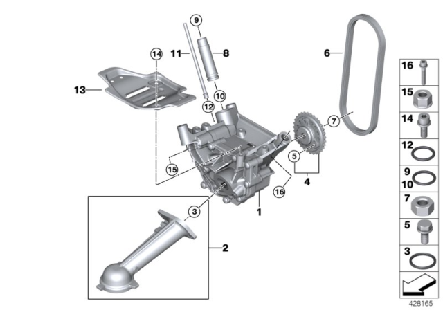 2019 BMW X6 M Lubrication System / Oil Pump With Drive Diagram