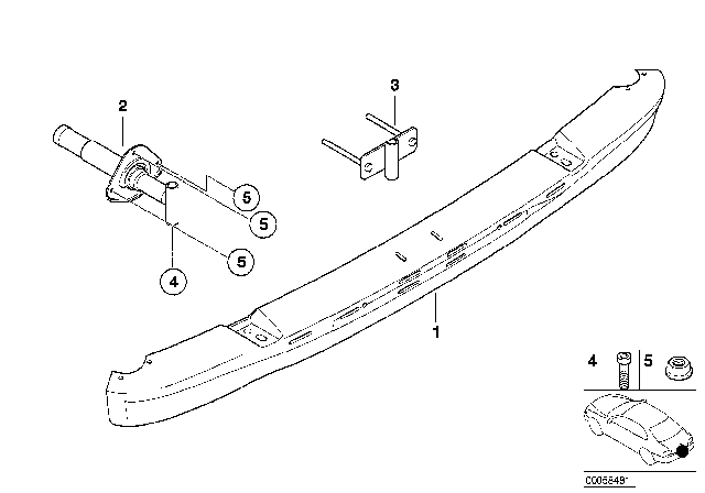 2004 BMW X5 Carrier, Bumper Rear Diagram for 51128250416