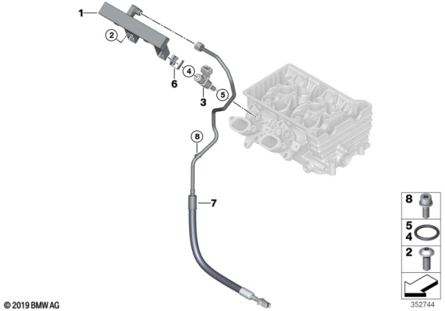 2020 BMW i3 Fuel Injector Diagram for 13538535876