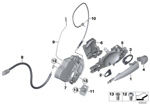 2017 BMW X4 Locking System, Door Diagram 2