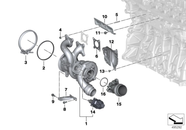 2020 BMW 745e xDrive Turbo Charger With Lubrication Diagram