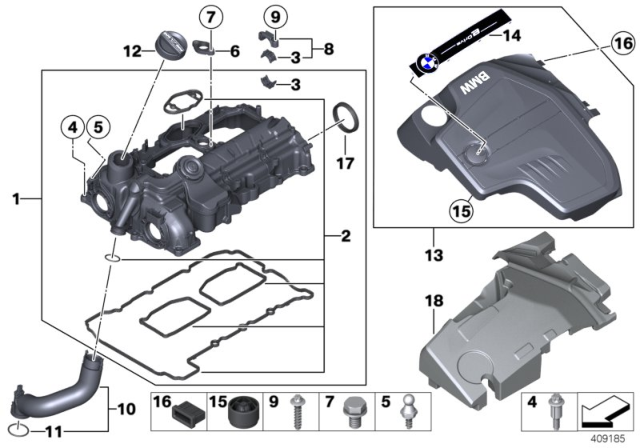 2017 BMW X5 Cylinder Head Cover Diagram