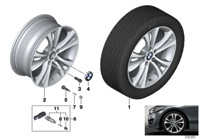 2018 BMW M240i BMW LA Wheel, Double Spoke Diagram 3