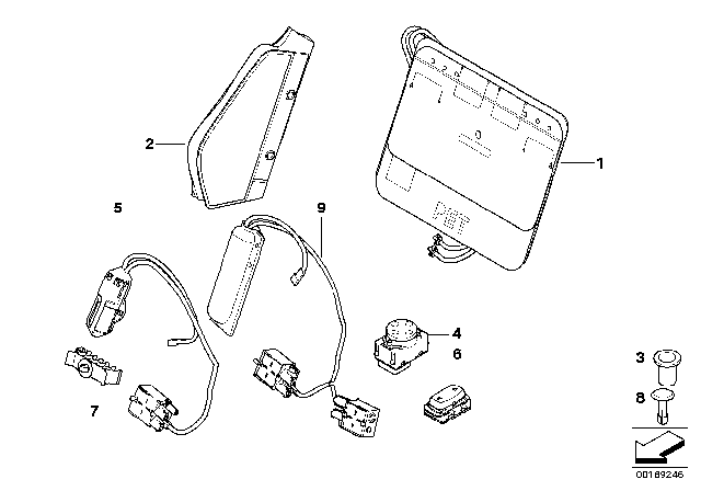 2008 BMW 328i Seat, Front, Lumbar Diagram