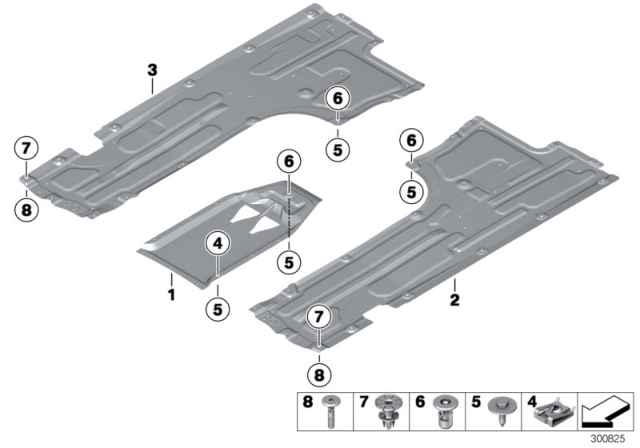 2019 BMW M6 Underbody Paneling Diagram