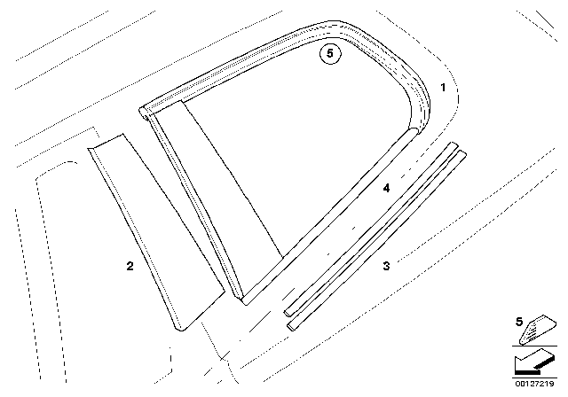 2006 BMW X3 Side Window Fixed, Green Rear Left Diagram for 51363413907