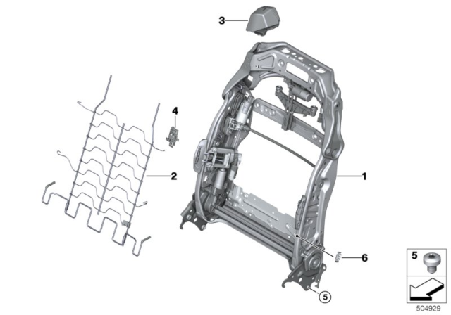 2020 BMW X5 Seat, Front, Backrest Frame Diagram