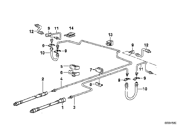 1993 BMW 525iT Brake Hose Diagram for 34321162477