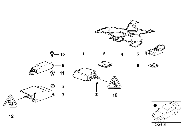 2001 BMW 750iL Electric Parts, Airbag Diagram