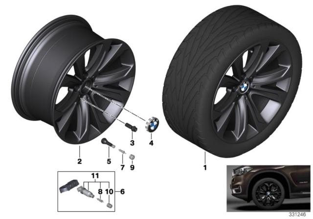 2017 BMW X5 Light Alloy Rim, Black Diagram for 36116858528