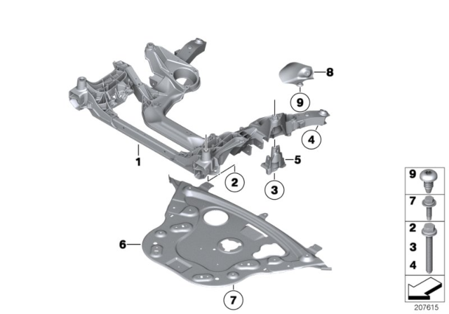 2013 BMW 550i GT xDrive Front Axle Support Diagram