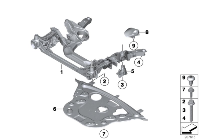 2011 BMW 750Li xDrive Front Axle Support Diagram