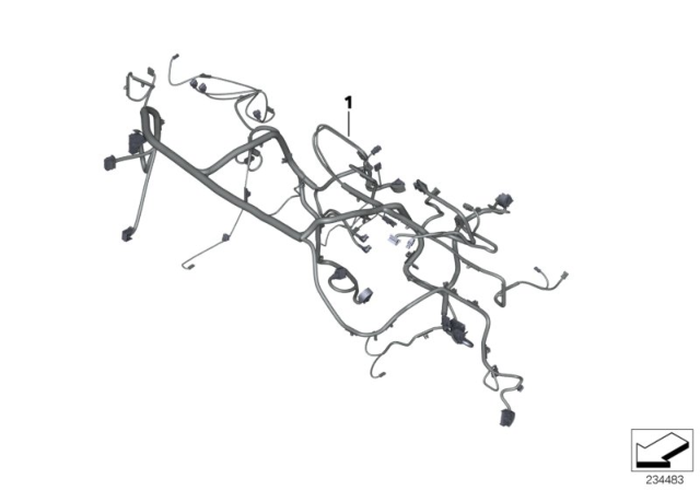 2012 BMW X3 Wiring Harness, Instrument Panel Diagram for 61119244640