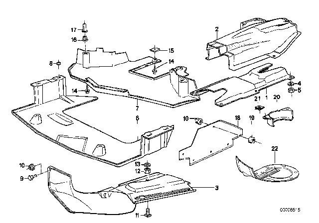 1984 BMW 528e Heat Insulation / Engine Compartment Screening Diagram