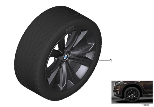 2016 BMW X6 BMW LA Wheel, Star Spoke Diagram 2