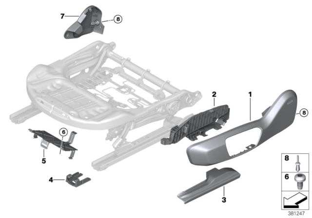 2020 BMW X1 Seat, Front, Seat Panels, Electrical Diagram