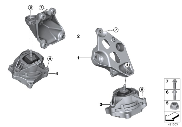 2019 BMW 230i Engine Mount Bracket Left Diagram for 22116859415