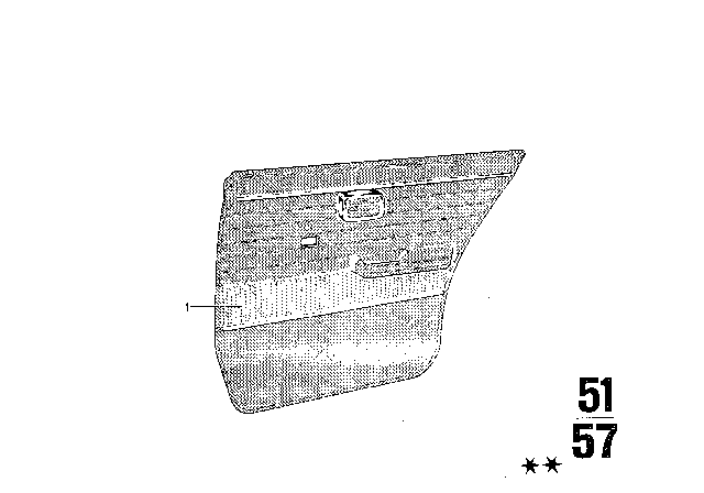 1972 BMW Bavaria Door Trim, Rear Diagram 2