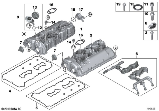 2019 BMW M5 Cylinder Head Cover Diagram