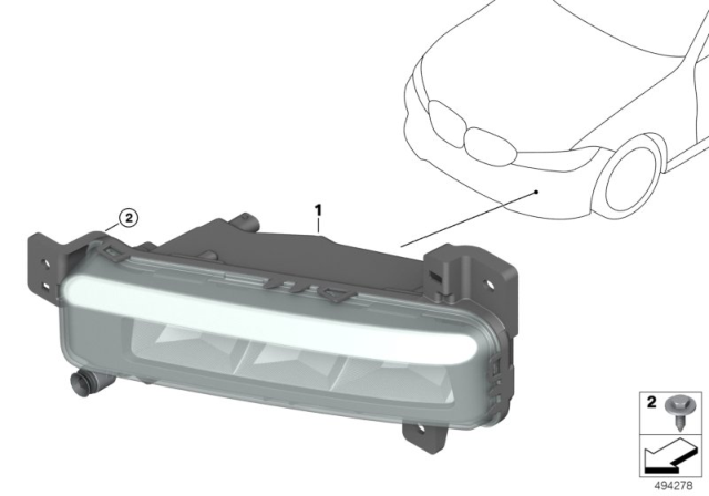 2019 BMW 330i xDrive Fog Lights Diagram