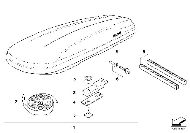 2008 BMW 328xi Roof Box Diagram 1