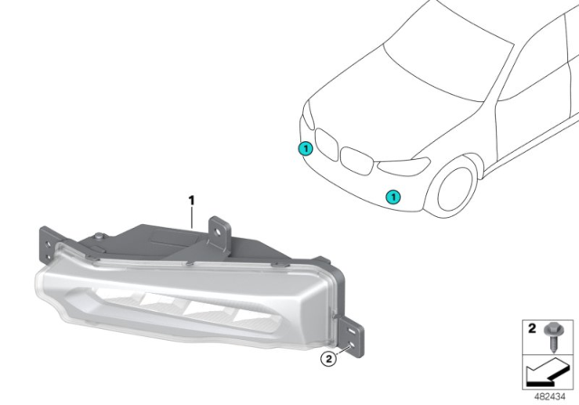 2020 BMW X4 FRONT FOG LAMP, LED, RIGHT Diagram for 63179492772