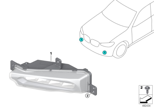 2020 BMW X4 Fog Lights Diagram