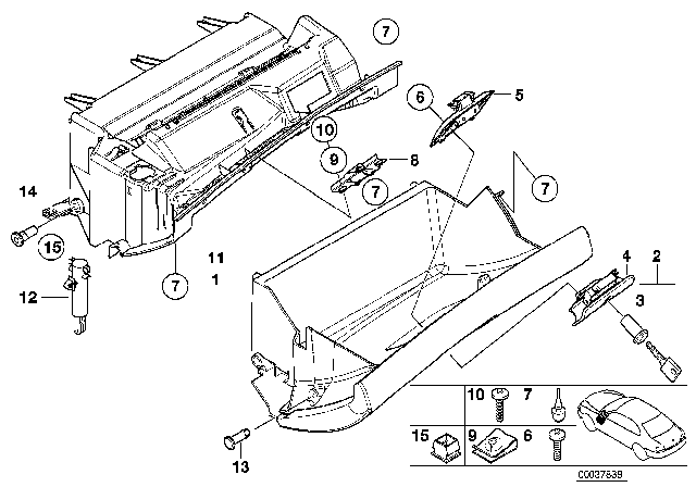 2003 BMW X5 Glove Box Diagram