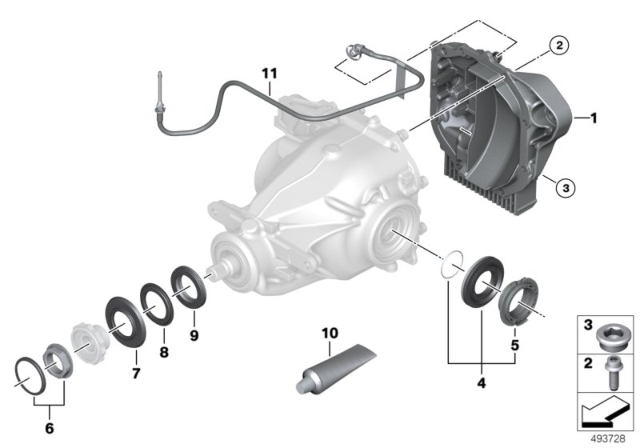 2020 BMW X5 Rear Axle Differential Separate Components Diagram